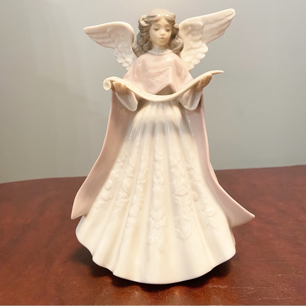 Vintage Lladro 1991 Angel Figurine Or Tree Topper Christmas Decor
